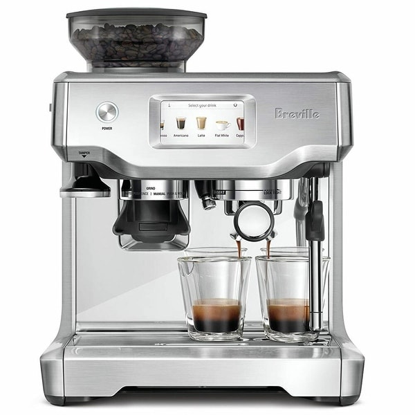 Breville BES880BSS Barista Touch Stainless Steel Espresso Machine w Touchscreen Display Built In Grinder